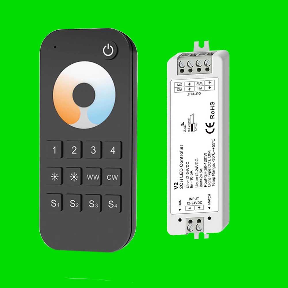 CCT Touch - Wireless LED Dimmer Switch for CCT LED Strip - Four Zone