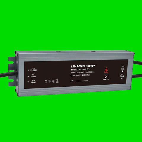 250 Watt CLPS IP67 12V Power Supply for LED Strip Lights