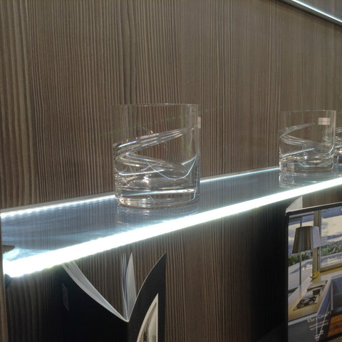 LED Glass Shelf Profile using LED Strip Lights - Made to Measure