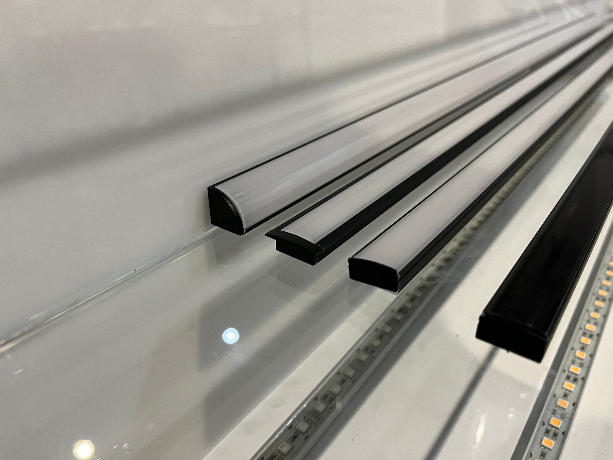 £19.50 Kitchen Lighting - Black Surface LED Profile with Ultra Bright LEDs