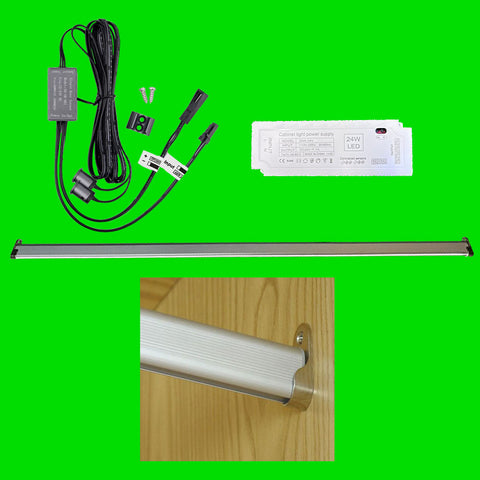 LED Wardrobe Rail Lights - 12W 528 LEDs - Bespoke lengths 24V with External Double Door Sensor (Copy)