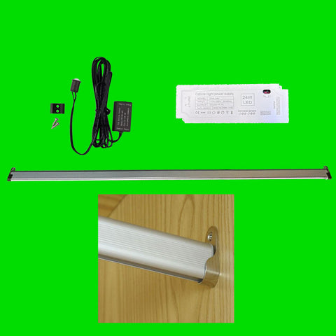 LED Wardrobe Rail Lights - 12W 528 LEDs - Bespoke lengths 24V with External PIR