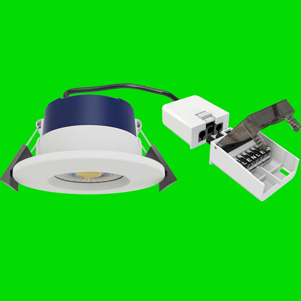 The Complete White Downlight - £12+VAT 5 or7W, Fire Rated IP65, 4 x CCT